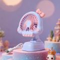 Quiet Operation Creative Design Multi-functional Desktop Fan Bowknot Mini Size Fan Three-Speed Control Portable Desktop Fan Dormitory Use. 