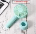 Mini Handheld Fans Personal Desk Usb Rechargeable Fan With 3 Adjustable Speeds With Table Dock. 