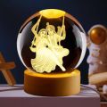 3D Decor Crystal Ball LED Night Light - Radha Krishna. 
