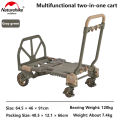 Naturehike Outdoor Trolley Carrier Folding Hand Cart Foldable Wagon Handcart with Removable Wheel Camping Shopping Bearing 120 kg. 