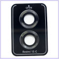 Camera Lens for Redmi 13C - Individual Metal Ring Tempered Glass Camera Screen Protector with Locator (Black). 