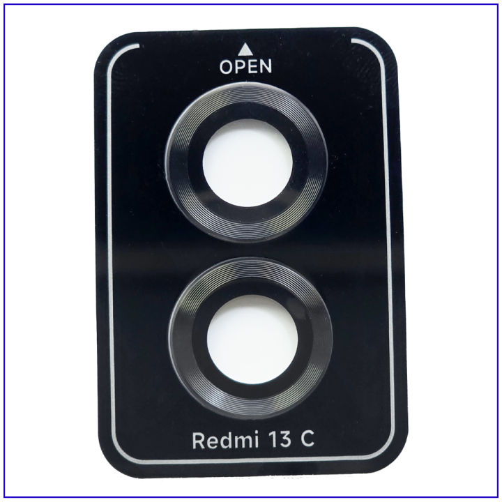 Camera%20Lens%20for%20Redmi%2013C%20-%20Individual%20Metal%20Ring%20Tempered%20Glass%20Camera%20Screen%20Protector%20with%20Locator%20(Black)%20-%20Image%202