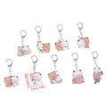 Cute Bubu Dudu Keychains Acrylic Cartoon Bear Keyring For Accessories Bag Pendant Key Chain Jewelry Fans Couple Love Gifts YAFENG. 