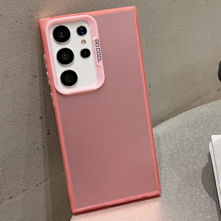 For Samsung Galaxy S24 S23 S22 Ultra S21 S20 FE A52 A54 A34 All Inclusive Fall Protection Phone Shell Frosting Shockproof Laser Hard Case Cover