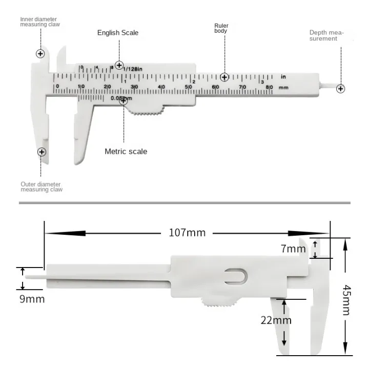 Fifty percent discount Size Measurement Student Plastic Scale Double ...