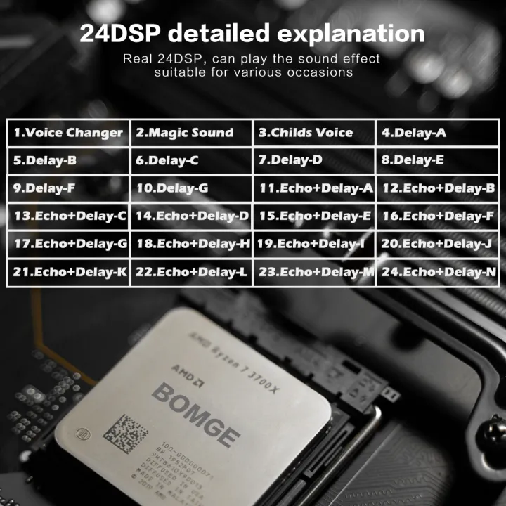 BOMGE%204%20Channel%20mini%20DJ%20Audio%20Sound%20Mixer%20Interface%20with%20MP3%E3%80%81%20%20Bluetooth%20,%20Stereo%20Recording,%2048V%20Phantom%20Power,%2024%20DSP%20for%20karaoke,%20performance,%20%20singing%20%E3%80%81%20podcas%20streaming%20-%20Image%205