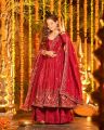 Designer Natural Crepe Silk Anarkali Palazzo Set with Thread & Sequin Work By Sapnaaz Fashion. 
