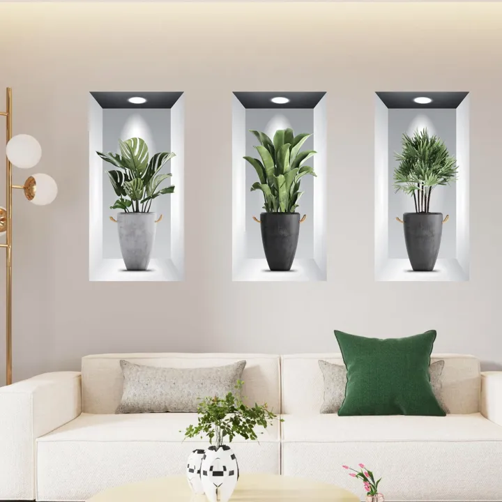 3Pcs%20Wall%20Sticker%203D%20Stereo%20Creative%20Greenery%20Potted%20Fake%20Window%20Wall%20Stickers%20Living%20Room%20Wall%20Poster%20Home%20Supply%20-%20Image%203