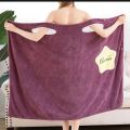 Free Size Microfiber Wearable Bath Wrap/Beach Towel Dress/Bathrobe  For Women. 