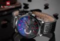 NAVIFORCE  Nf9068 Chronograph Date/Day Genuine Leather Strap Edition Quartz Sport Watch Relogio Masculino For Men. 
