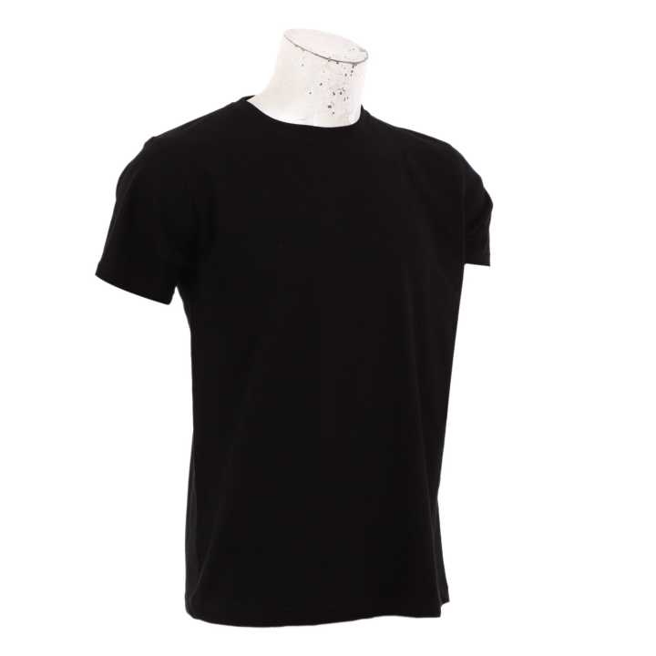 Black%20Cotton%20Round%20Neck%20Half%20Sleeve%20Plain%20T-Shirt%20For%20Men%20-%20Image%203
