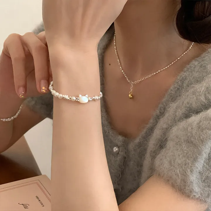 %E3%80%90Mega%20Sale%E3%80%91Natural%20Pearl%20Silver%20Cat%20Female%20Girl%20Style%20Niche%20Luxury%20Cute%20Hand%20Jewelry%20-%20Image%202