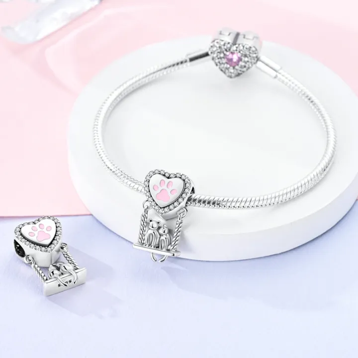 HOT%20Making%20Jewelry%20Ladies%20Bracelet%20Original%20Fit%20Spin%20Cube%20Perfume%20Luxury%20Pink%20Collection%20925%20Sterling%20Silver%20Trojan%20Cat%20Charm%20Pandora%20Gift%20-%20Image%205