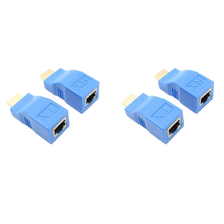 2X Extender to Rj45 Lan Network Extension Transmitter Receiver Tx Rx Cat5E Cat6 Ethernet Cable V1.4 30M 4K 1080P