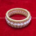 Silk Thread Wrapped Pearls Embeded Bangle/Choodi. 