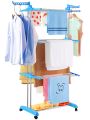 Foldable Multi-Layer Clothes Drying Rack with Wheels – Telescopic Metal Laundry Stand for Indoor & Outdoor Use | 3-Tier Cloth Dryer Rack for Towels, Garments & Home Organization. 