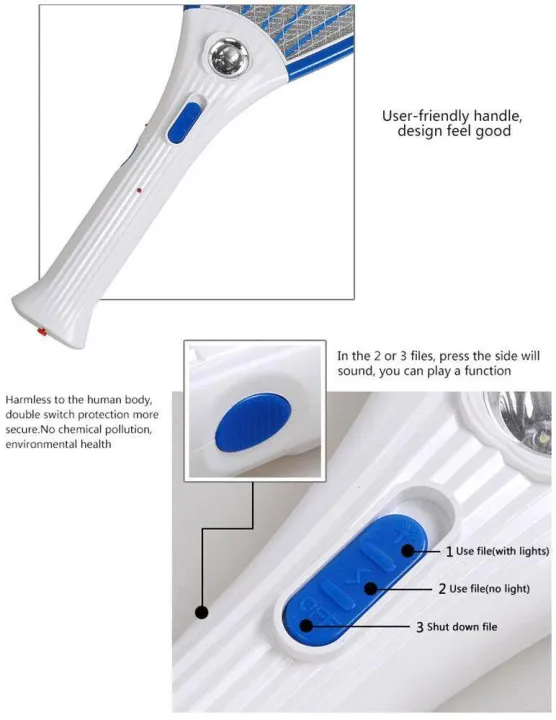 Rechargeable%20Mosquito%20Fly%20Killer%20and%20Bug%20Zapper%20Racket%20Kobwa%203%20Layers%20Safety%20Mesh%20Super%20Bright%20LED%20Light%20with%20Built%20in%20Rechargeable%20Batteries%20-%203000%20Volt%20-%20Image%204