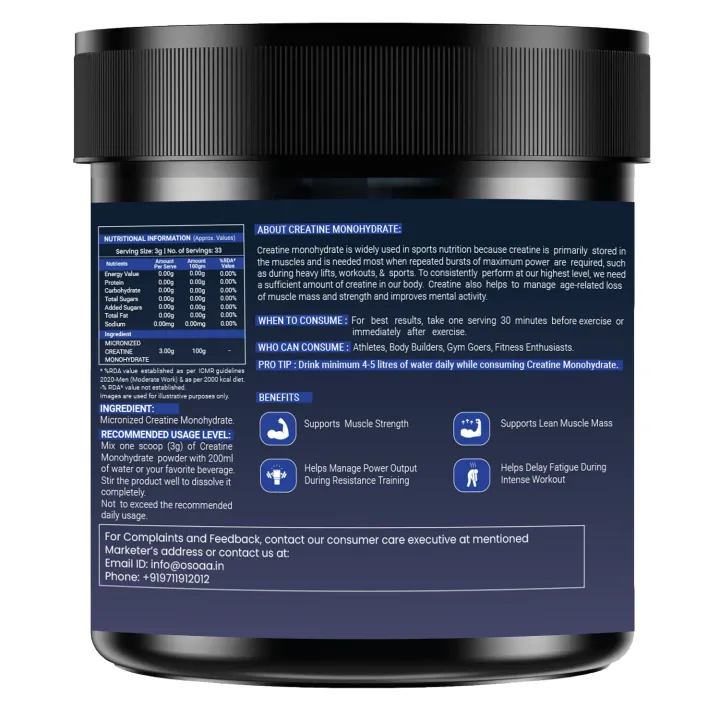 OSOAA%20Micronized%20Creatine%20Monohydrate%20-%20(100%20gm,%2033%20Servings)%20-%20Image%202