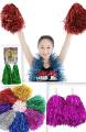 Metallic Foil Cheerleader Pom Poms For Children, For Party, Dance Sports Team Spirit Cheering ( Color May Vary ). 