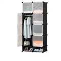 8 Cubes Plastic  cabinet Wardrobe portable folding Daraz with Shoe Rack. 