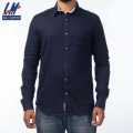 KILOMETER Plain  Navy Blue  Casual  Full Shirt For Men - 034. 