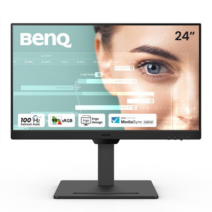 BenQ GW2490T Monitor (24" FHD | IPS Panel | 100Hz | 90° Rotation & Height Adjustment | Eyecare)
