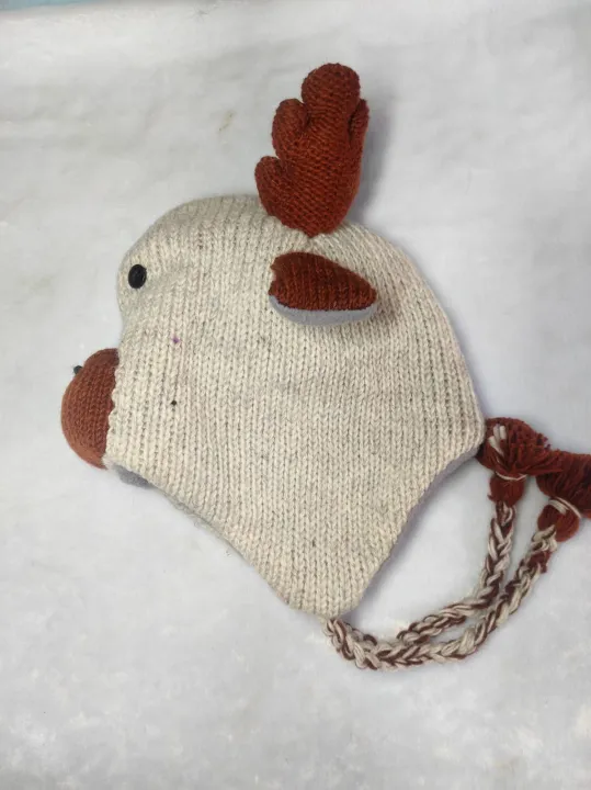 Woolen%20Hand%20Knite%20Animal%20Ear%20Flap%20Hat/Cap%20Topi%20For%20Men%20-%20Image%203