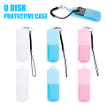 3Pcs Silicone Case for U Disk Protective Cover Portable USB Flash Drive Dust Cover Cap with Rope Anti-lost Storage Case. 