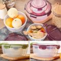 1/4Pcs Portable Plastic Round Storage Box Sealed Rectangular Stackable Food Containers with Lid Microwave-heated Lunch Boxes. 