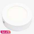 White Surya Gold Surface Round Led Panel 18W (Day Light) Sets Of 6. 