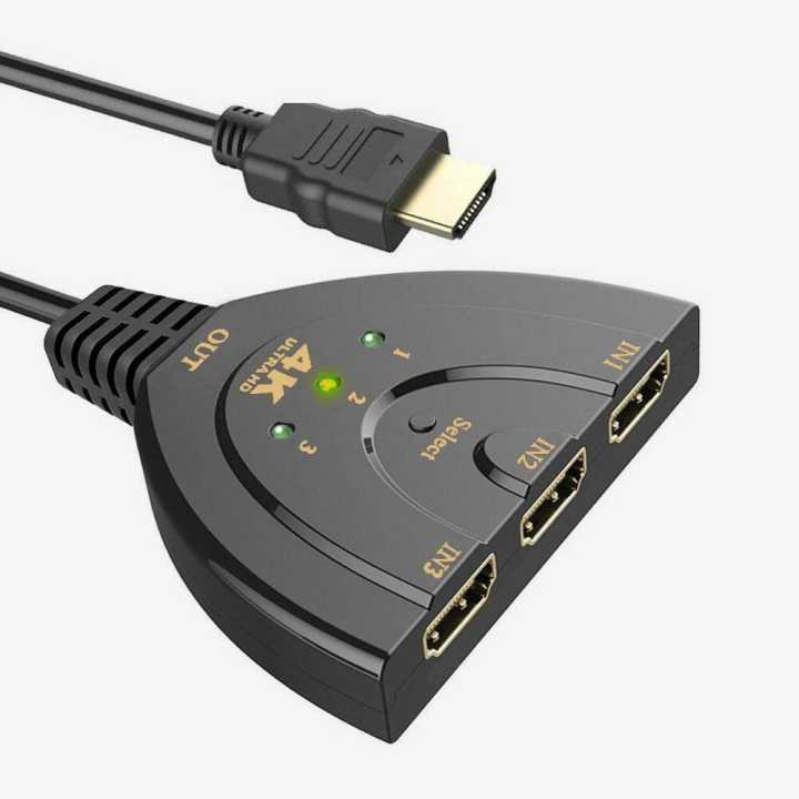 3 Port 4K HDMI Switch 3 In 1 Out With High Speed Switch Splitter