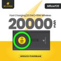 MY Power  20000mAh Powerbank| 15W Wireless Magsafe Powerbank | Fast Charging Powerbank | Portable Slim Powerbank | 22.5W Usb Output |  20W PD Output | Analog  battery Indicator Display |Black  Colour |  MFlow F20 |. 