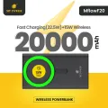 Mypower 20000mAh Powerbank |15W Wireless Magsafe Powerbank | Fast Charging Powerbank | Portable Slim Powerbank | 22.5W USB Output | 20W PD Input & Output | Analog battery Indicator | Powerbank built in stand | Black Color | 1year warranty | MFlowF20. 