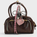 PU Love Woven Rope Keychain Bow-knot Charm Pendant Keyring Jewelry For Girl Women Gift Bag Decoration YULING. 