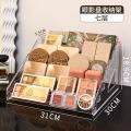 Nail polish, powder, eyeshadow organizer, tabletop, acrylic, transparent, stepped display stand, makeup shelf. 