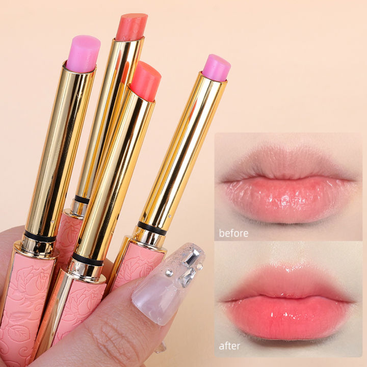 Honey Peach Color-Changing Lipstick Temperature Lip Balm Long Lasting Moisturizing Nourishing Lipsticks Korean Makeup Cosmetics