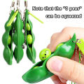 1pcs Fidget Toys Pack Decompression Edamame Toys Squishy Squeeze Beans Keychains Cuilei. 