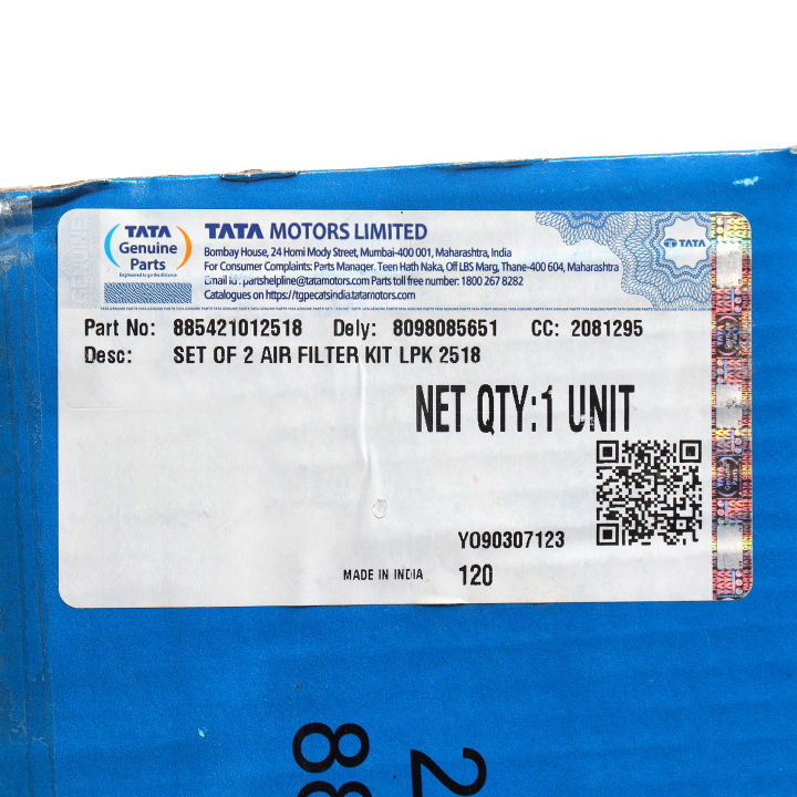 TATA%20Genuine%20Parts,%20885421012518%20Set%20Of%202%20Air%20Filter%20Kit%20LPK%202518/3118%20-%20Image%204