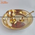 Axia Krafts Brass Thaal Kachaura Set ( Pital Thaal )  Pasni Set  Gift Set  Dinning Set. 