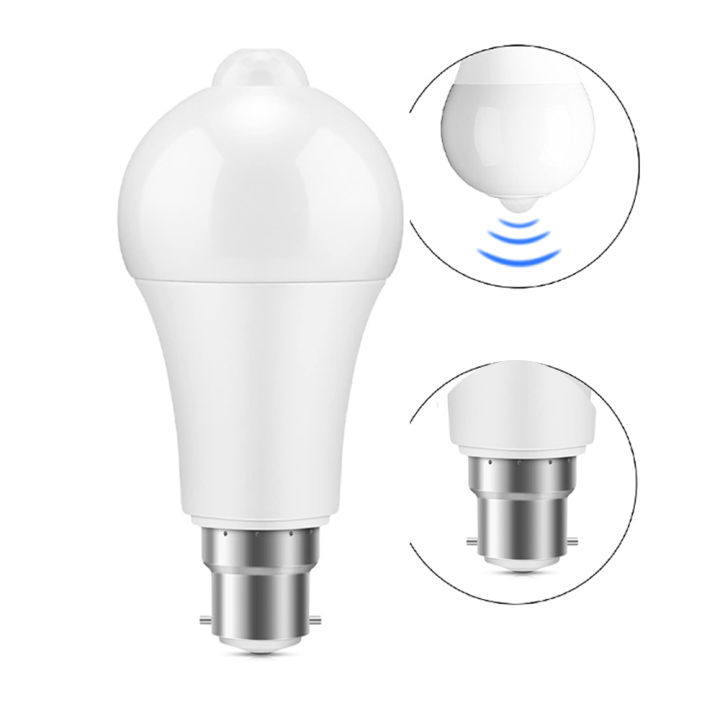 7W PIR Motion Sensor Led Bulb - B22 Pin White 7 Watt
