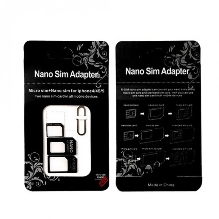Universal SIM Card Adapter Kit - 4-in-1 Nano, Micro & Standard SIM Adapters With Ejector Tool For All Phones
