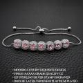 2023 New Luxury Green Pink Rose Gold Silver Color CZ Bracelet Bangle for Wedding Women on Hand Gift Jewelry Wholesale Bulk S5243. 