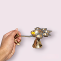 Brass Aarati 5 mukhe 2.8 inch 7 cm with brass handle. 