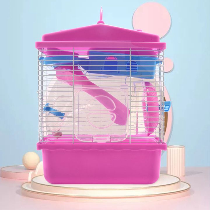 Pet%20Cage%20Hamster%20Cottage%20with%20Transparent%20Skylight%20Double%20Layer%20House%20for%20Hamster%20Golden%20Hamster%20Pet%20Pink%20-%20Image%208
