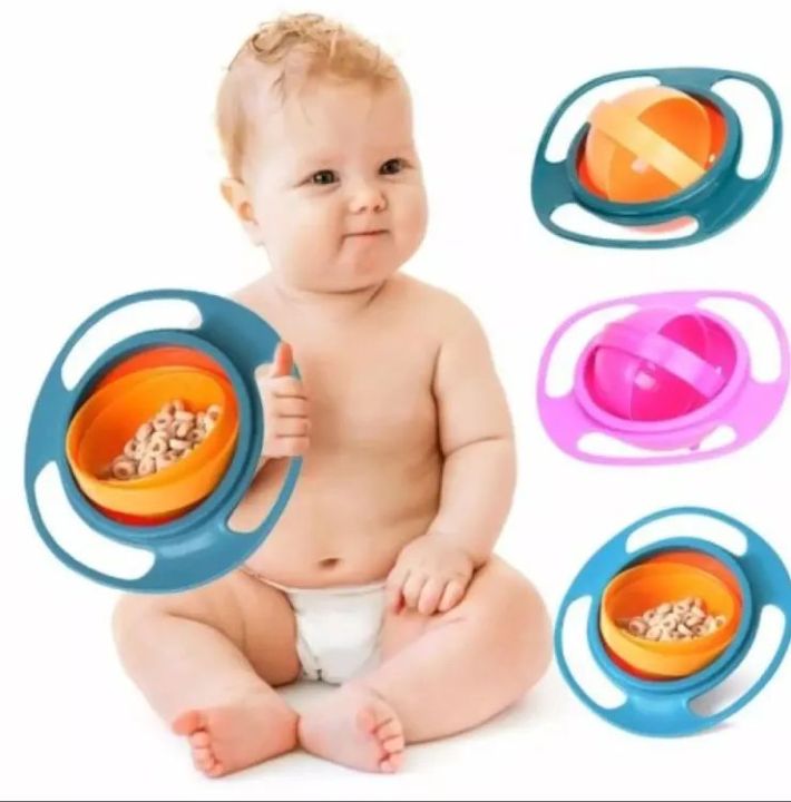 360 Degree Rotation Spill Resistant Gyroscopic Magic Bowl with Lid ...