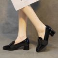 Prodigious Loafers Women Shoes Spring Chunk Heels Women Office Designer Comfort Slip-On Casual High Heels Footwear. 