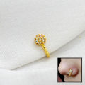 Gold Plated American Diamond Stone Studded Clip on Nose Ring/ Nathi / Nathiya For Women- 1pc. 
