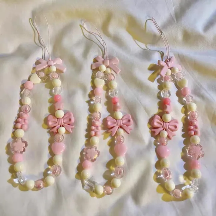 Plastic%20%20%20Strap%20Elegant%20Approximately%2024cm%20Long%20Fresh%20Pink%20Beads%20Love%20Bow%20%20Bracelet%20for%20Fashion%20Accessory%20Daily%20Wear%20Gift%20Option%20Casual%20Outing%20Teenagers%20-%20Image%204