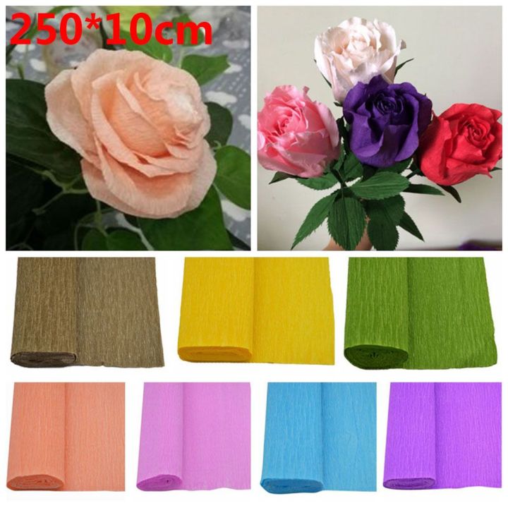 250*10cm Fashion Packing Gifts Wedding Party Decoration Wrapping Supplies Crepe Paper Crinkled Roll Origami