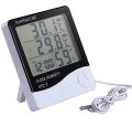 Digital Hygrometer Thermometer Humidity Meter With Clock LCD Display. 